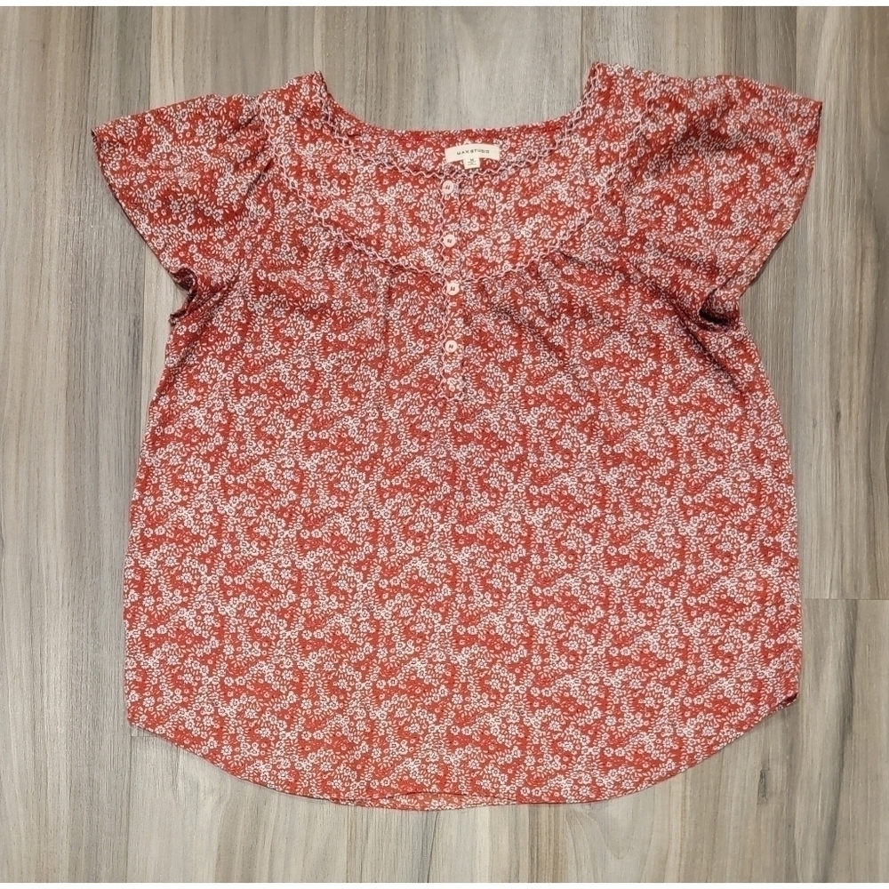 Max Studio Red Top Blouse size medium